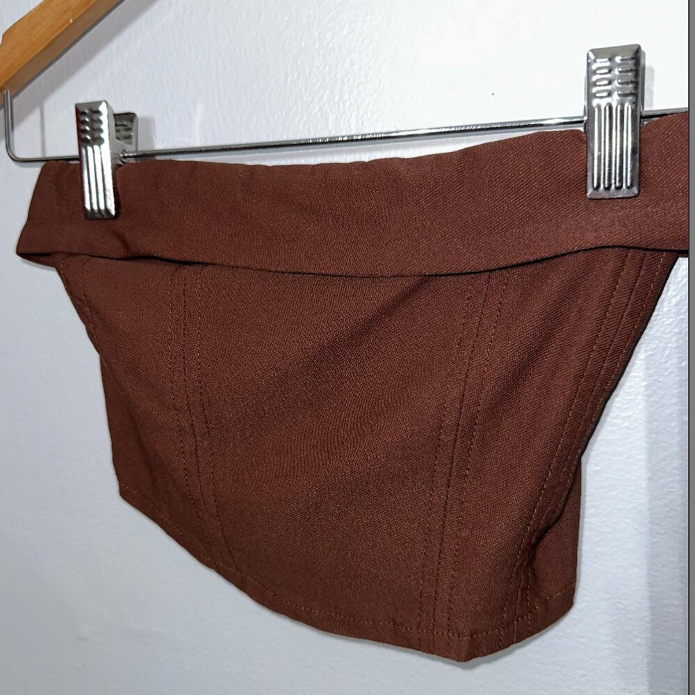 Brown Wild Fable faux denim tube top